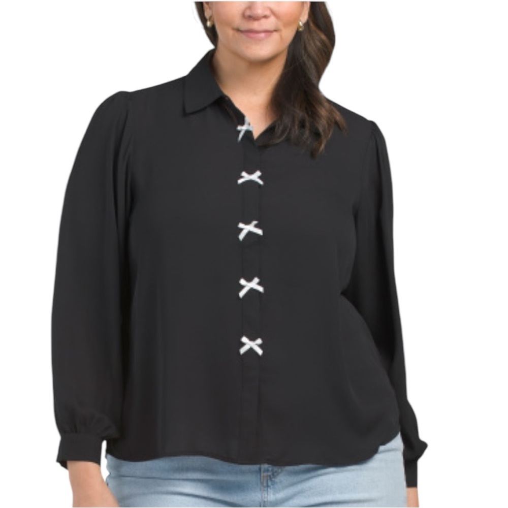 Zac & Rachel Crepe Bow Blouse